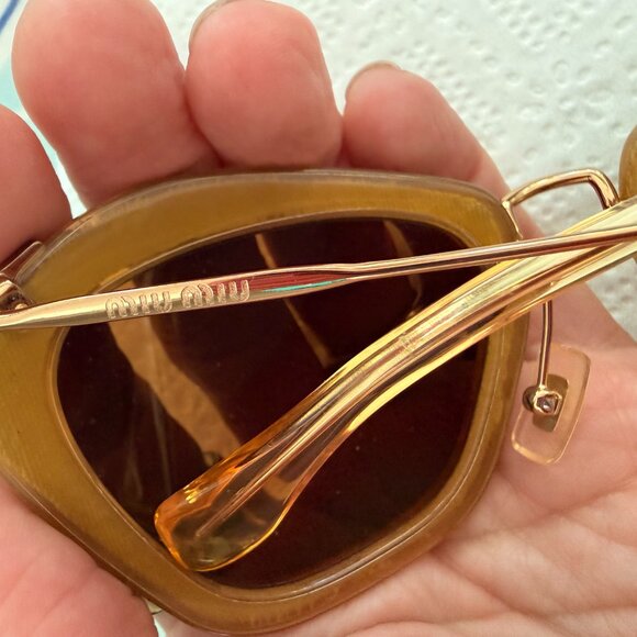 Miu Miu glitter gold cat eye sunglasses main image 4